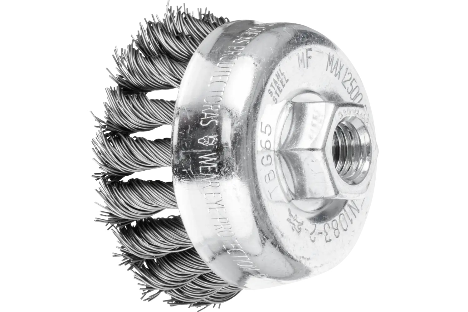 Picture of Pferd Knot Wire Cup Brush 2-3/4" Dia. .020 Carbon Steel 3/8-24 Thread